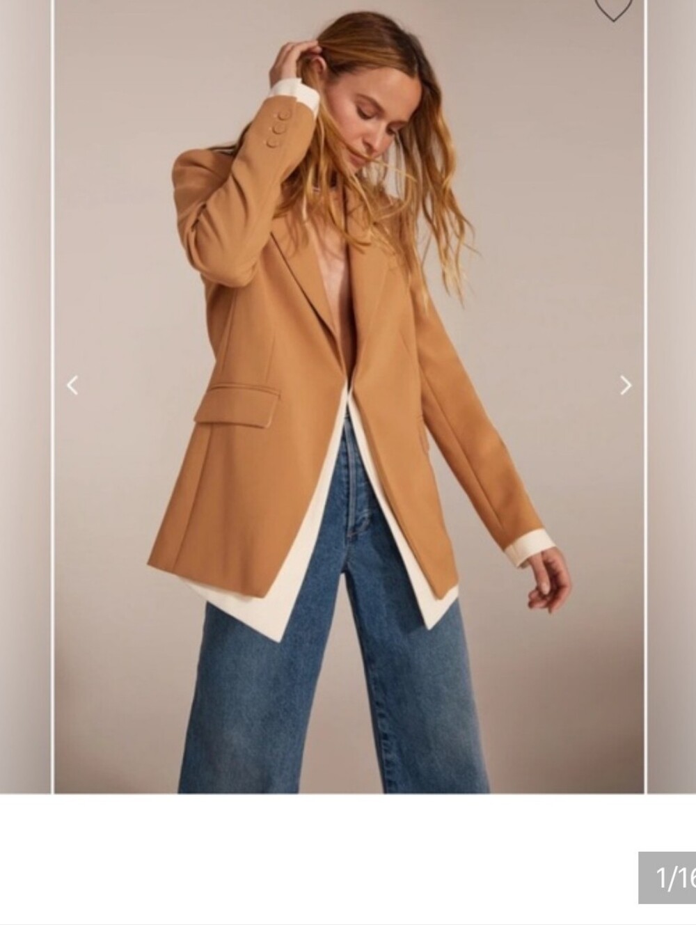 Favorite Daughter Kelly Camel Blazer with Ivory Trim